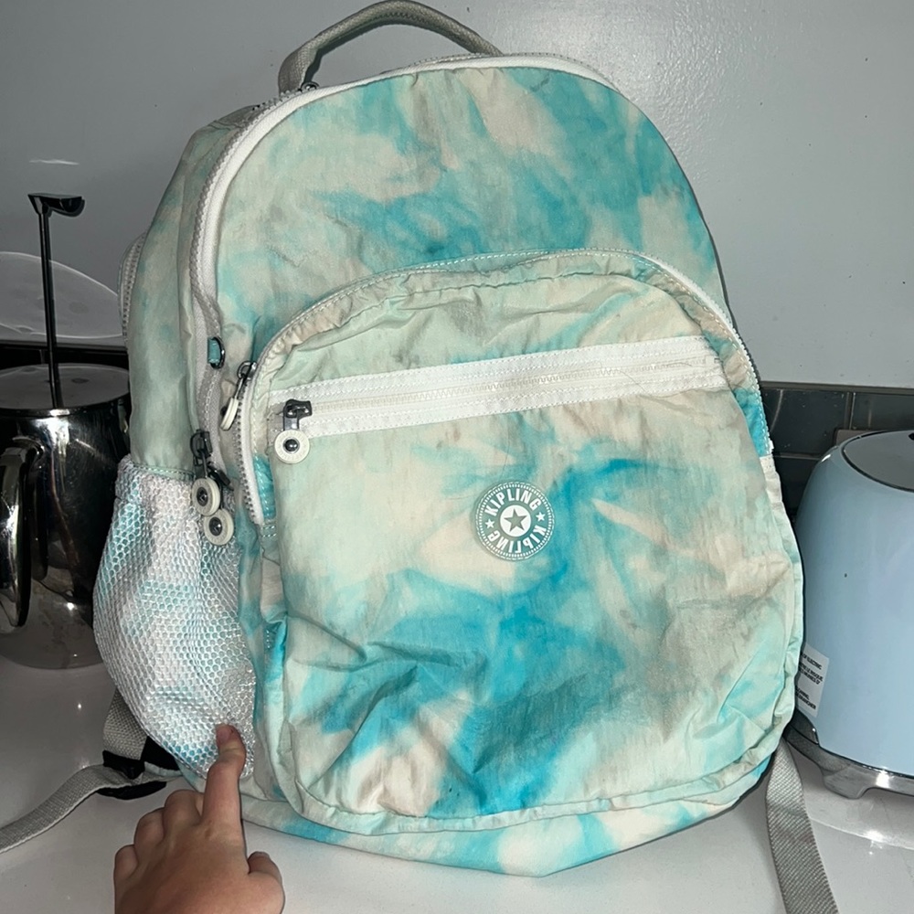 Kipling tie dye backpack